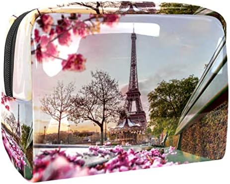 Vízálló Smink Táska, Smink Táska, Utazási Kozmetikai Szervező a Nők, Lányok, Eiffel-Torony, a Tavaszi Idő Párizsban