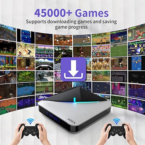 Retro Játék Konzol Beépített 45000+ Játékok, Plug and Play Video játékkonzolt HDMI, Android 9.0 + EmuELEC 4.5 Játék Rendszer,