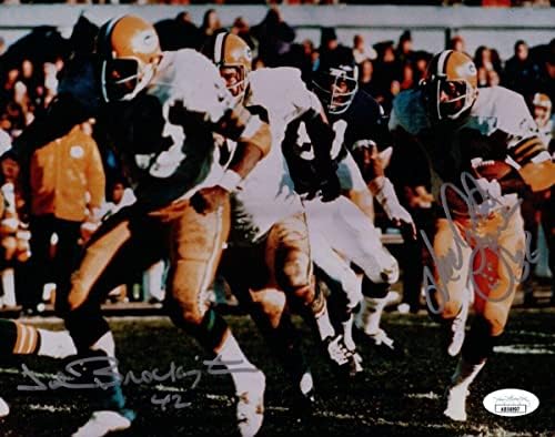 John Brockington MacArthur Lane Aláírt Autogramot 8X10 Fotó Packers SZÖVETSÉG AB54997 - Dedikált NFL-Fotók