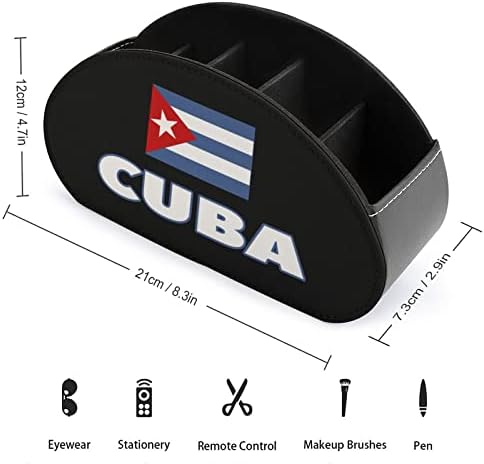 Kubai Zászló PU Bőr Távirányító Tartót Asztali Tároló Szervező Doboz 5 Rekeszes