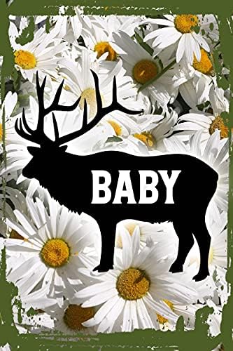 Százszorszép Virág Wall Art Elk baba sziluett család újszülött gyermek vadász Falon Lógó Tábla 8 x 12 Dekoráció Vicces Ajándék