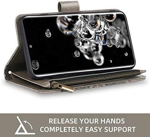 Asuwish Kompatibilis a Samsung Galaxy S20 Ultra Glaxay S20ultra 5G Tárca az Esetben Edzett Üveg kijelző Védő fólia Flip Card