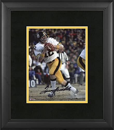 Terry Bradshaw Pittsburgh Steelers Keretes Dedikált 8 x 10 Fehér Jersey-Fénykép, - Dedikált NFL-Fotók