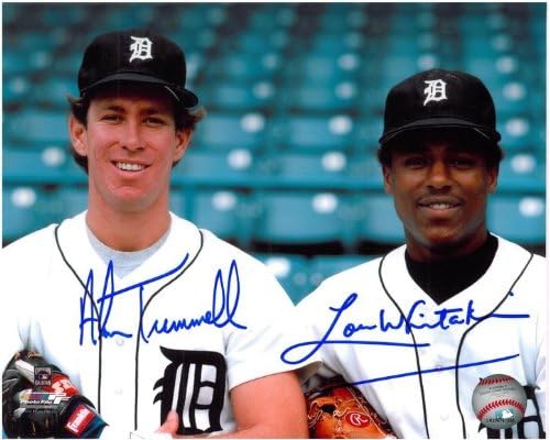 Alan Trammell and Lou Whitaker Dedikált Detroit Tigers 16x20 Kép 4