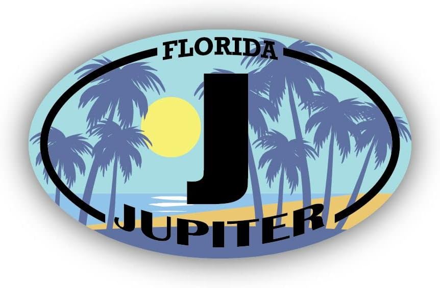 J Jupiter Florida | Strand Mérföldkő Matricák | Óceán, Tenger, Tó, Homok, Szörfözés, Evezés | Tökéletes Autó, Windows, laptopok,