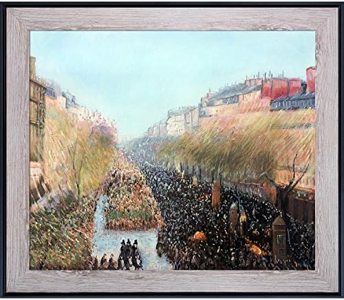 overstockArt Boulevard Montmartre Mardi Gras által Camille Pissarro a Nantucket Mész & Fekete Keret