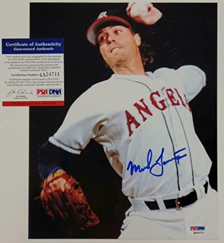 Mark Langston aláírt Kaliforniai Angyalok 8x10 fotó autogramot ~ PSA/DNS-COA - Dedikált MLB Fotók