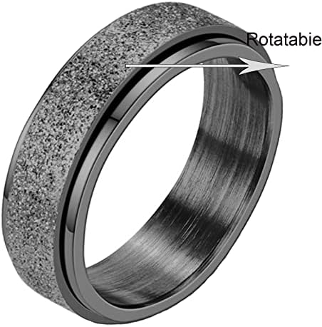 Fidget Gyűrű Rozsdamentes Acél Tárcsa Gyűrűk Fidget Gyűrűk, a Szorongás, a Nők Szorongás Gyűrű (Stílus EGY 2DB, 8)