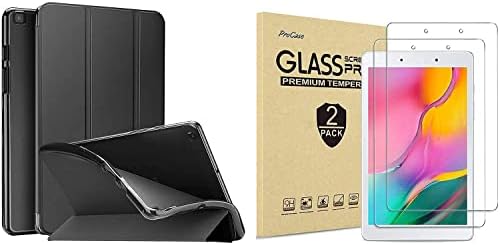 ProCase Galaxy Tab Egy 8.0 2019 T290 T295 Fekete Vékony, Puha védőtok Csomag 2 Csomag Edzett Üveg Képernyő Védő