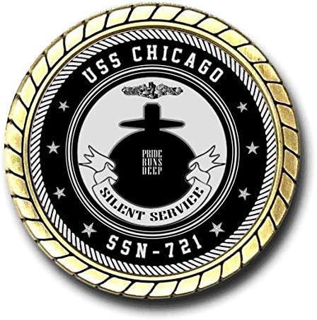 USS Chicago SSN-721 amerikai Haditengerészet Tengeralattjáró Kihívás Érme - Hivatalosan Engedélyezett