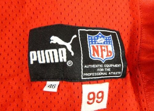 1999-ben a Kansas City Chiefs Louie Aguiar 5 Játékban Használt Piros Mez 46 DP32126 - Aláíratlan NFL Játék Használt Mezek