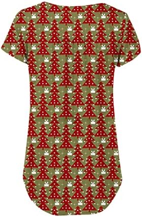 xipcokm Női Karácsony Rövid Ujjú Tshirt Divat Aranyos Grafikus Tunika Maximum Elrejteni Hasa Alkalmi Alkalmi Blúzok, Ingek,