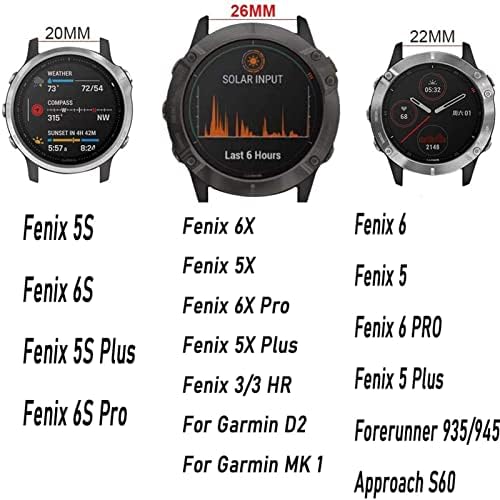 KDEGK 26 22 20 MM Watchband Szíj, a Garmin Fenix 7x ，Fenix 7，Fenix 7s Intelligens Karóra gyorskioldó Szilikon Easyfit Csuklópántot