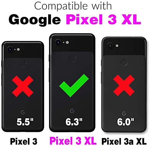 Asuwish Kompatibilis a Google Pixel 3 XL Tárca Esetben Edzett Üveg kijelző Védő fólia Kártya Tartóját Hitel ID Slot Állni