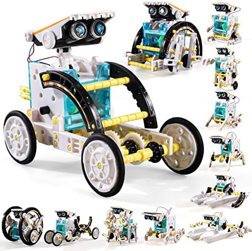 Szerencsés Doug 12-in-1 SZÁR Napelemes Robot Készlet Játékok, Ajándékok Gyerekeknek 8 9 10 11 12 13 Éves, Oktatási Épület
