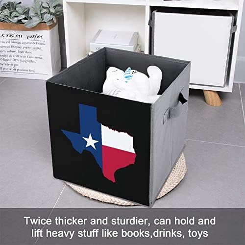 Texasi Állami Zászló Térkép Tároló Kockák Kezeli Összecsukható Szövet Ládákat Szervező Kosarak Polc Szekrény