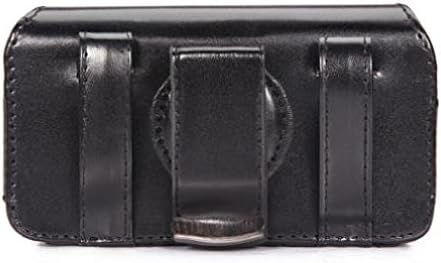 Fekete Bőr Oldalon burkolata Tok Tok Forgó övcsipesz w Hurkok a Verizon HTC Droid Eris - Verizon LG Magasztalják 2 - Verizon