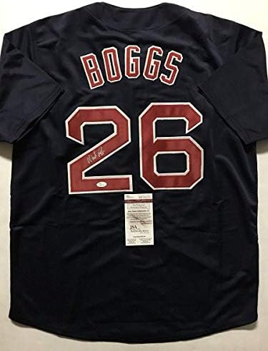 Dedikált/Aláírt Wade Boggs Boston Kék Baseball Jersey SZÖVETSÉG COA