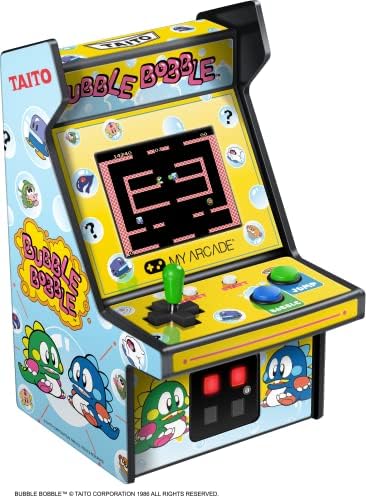 Az Arcade Micro Játékos Mini Arcade Gép: Bubble Bobble Videó Játék, Teljesen Játszható, 6.75 Hüvelyk Gyűjthető, Színes Kijelző,
