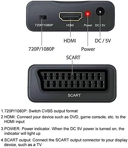 Csatlakozó 1080P SCART Videó Audió Előkelő Átalakító Adapter HD TV-DVD a Sky Box set-top box Plug and Play a DC Kábel - (MINKET,