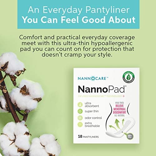 NannoPad Pantyliners - Készült Bio-Pamut (18 Count (Csomag 2)) Nannocare