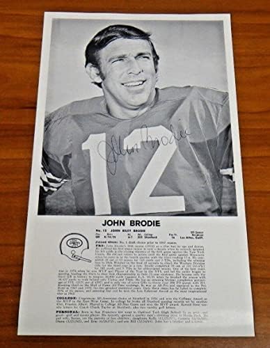 Aláírt Veterán John Brodie 6.75 x 11.5 Fotó - Dedikált NFL-Fotók